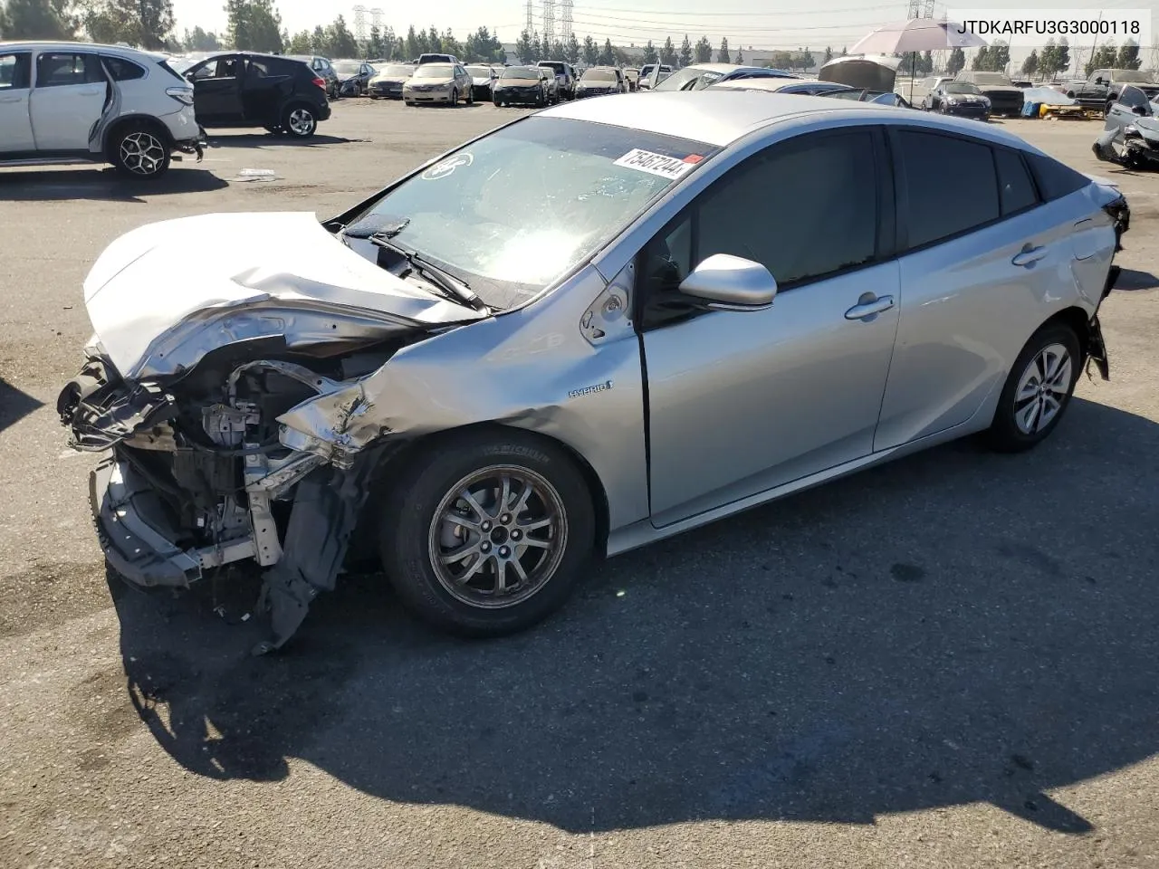 2016 Toyota Prius VIN: JTDKARFU3G3000118 Lot: 75467244