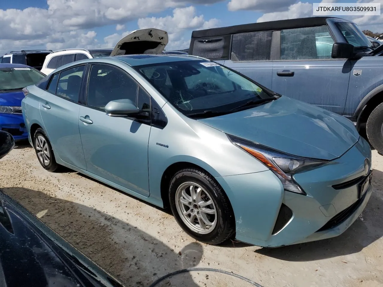 2016 Toyota Prius VIN: JTDKARFU8G3509931 Lot: 77544904