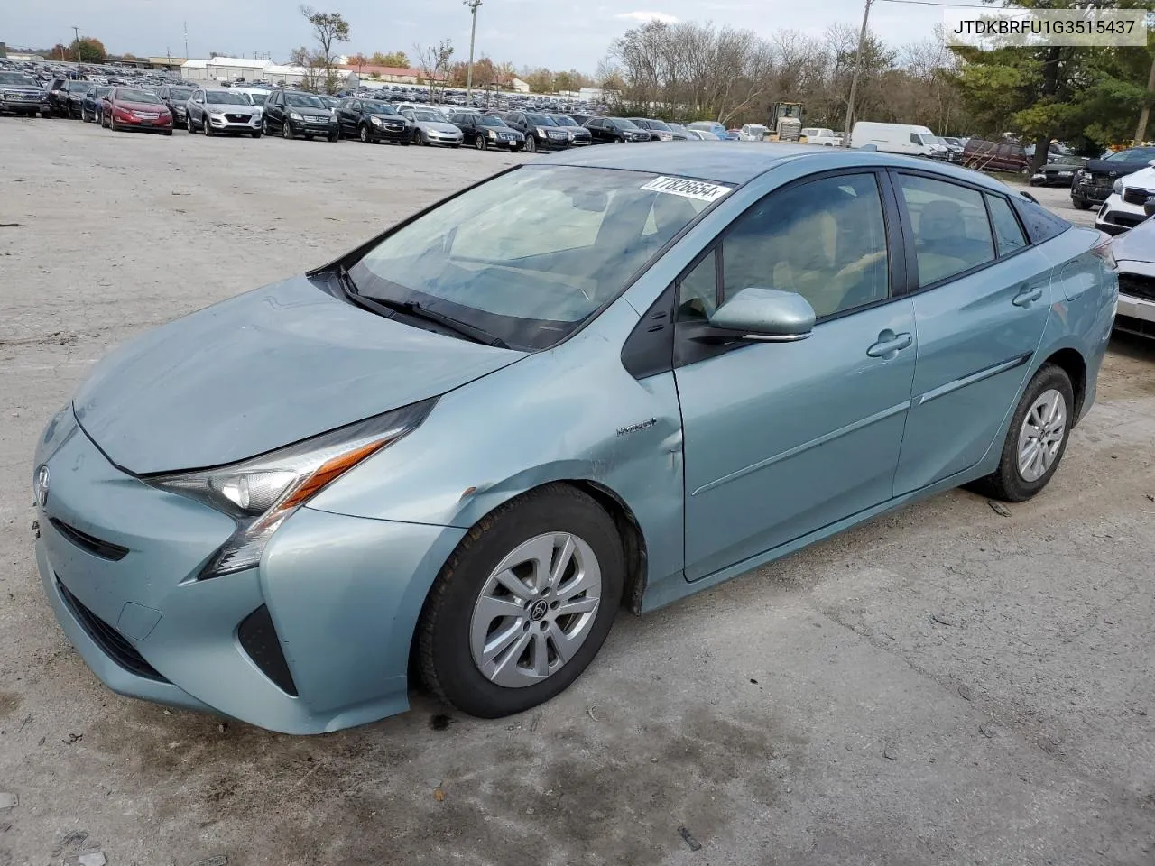 2016 Toyota Prius VIN: JTDKBRFU1G3515437 Lot: 77826654