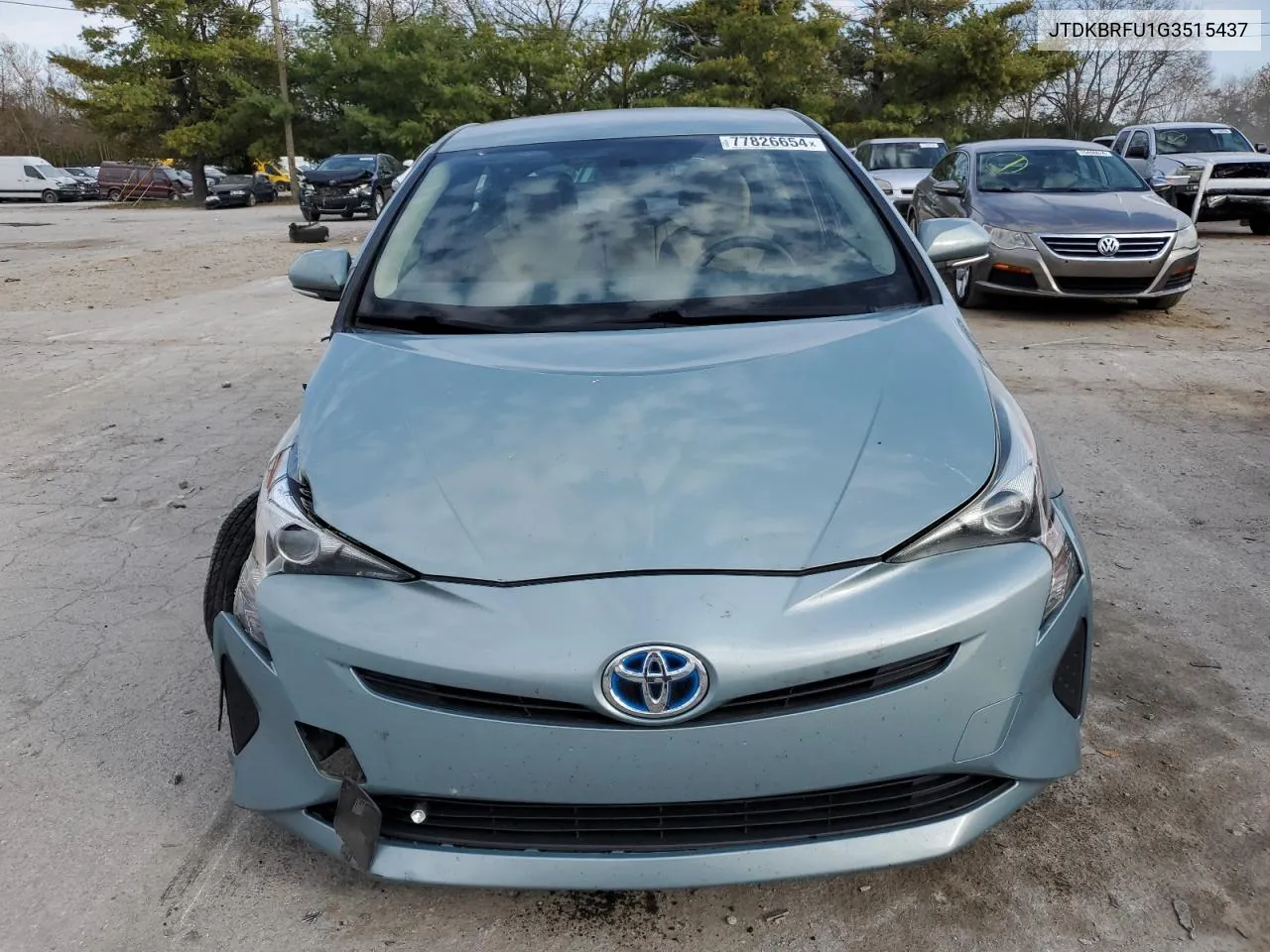 2016 Toyota Prius VIN: JTDKBRFU1G3515437 Lot: 77826654