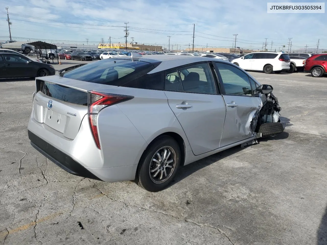 2016 Toyota Prius VIN: JTDKBRFU3G3505394 Lot: 78018604