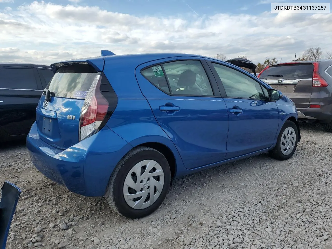 2016 Toyota Prius C VIN: JTDKDTB34G1137257 Lot: 78257594