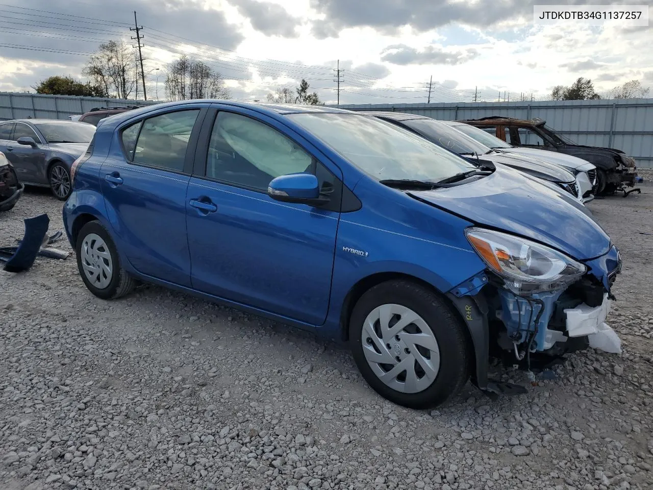 2016 Toyota Prius C VIN: JTDKDTB34G1137257 Lot: 78257594