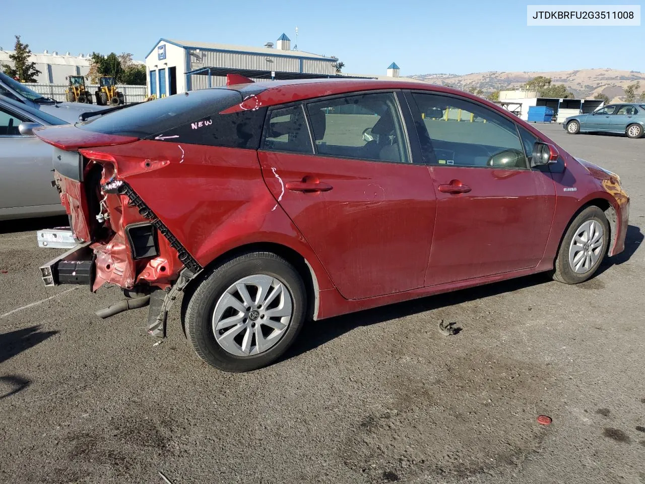 2016 Toyota Prius VIN: JTDKBRFU2G3511008 Lot: 79963304