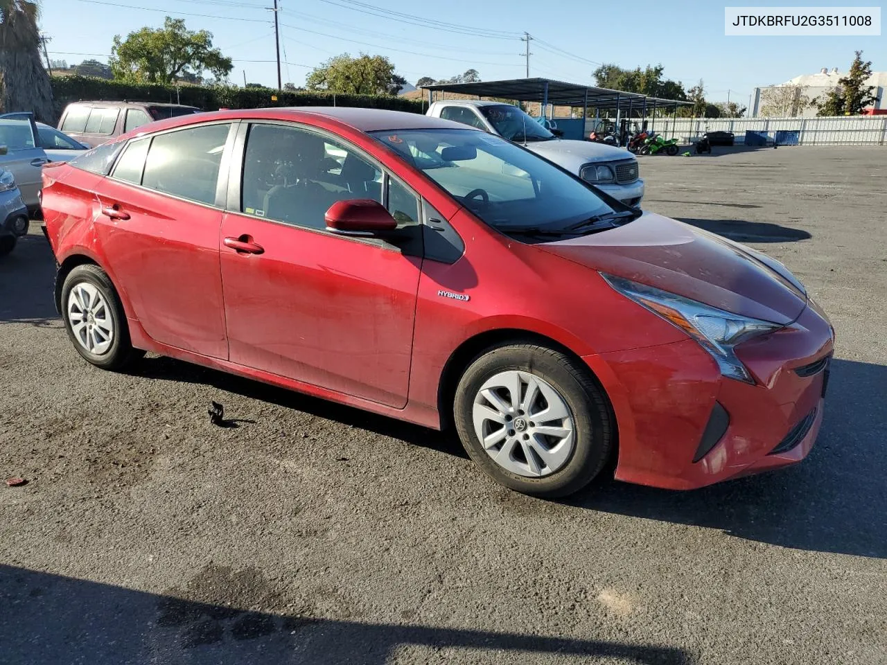 2016 Toyota Prius VIN: JTDKBRFU2G3511008 Lot: 79963304