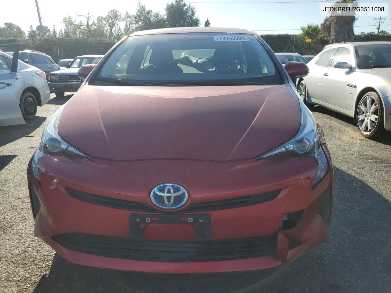 2016 Toyota Prius VIN: JTDKBRFU2G3511008 Lot: 79963304