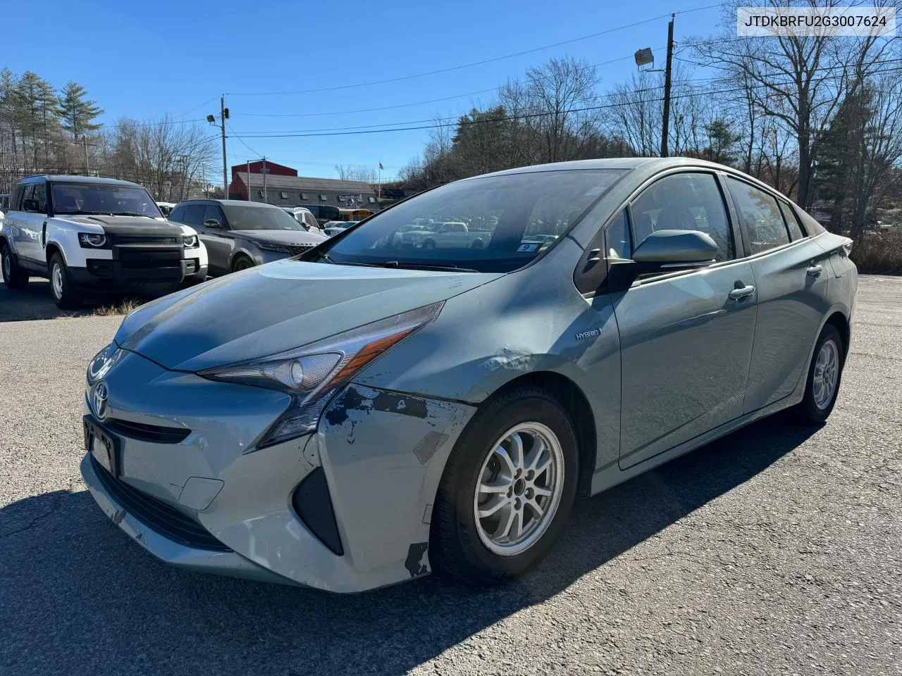 2016 Toyota Prius VIN: JTDKBRFU2G3007624 Lot: 80935364