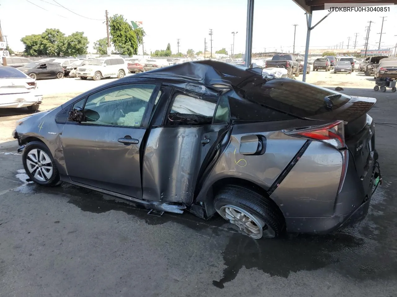 2017 Toyota Prius VIN: JTDKBRFU0H3040851 Lot: 62683654