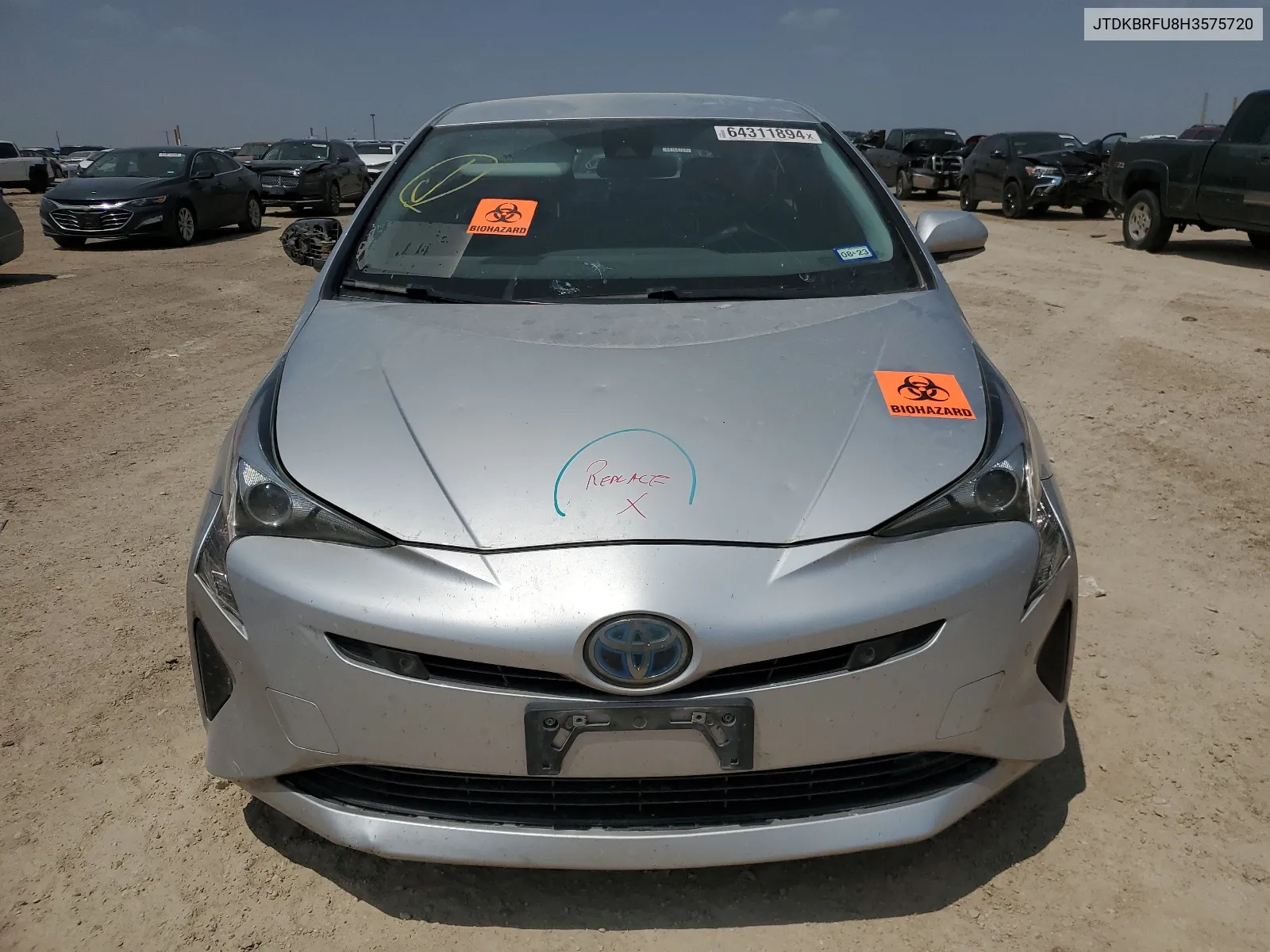 JTDKBRFU8H3575720 2017 Toyota Prius