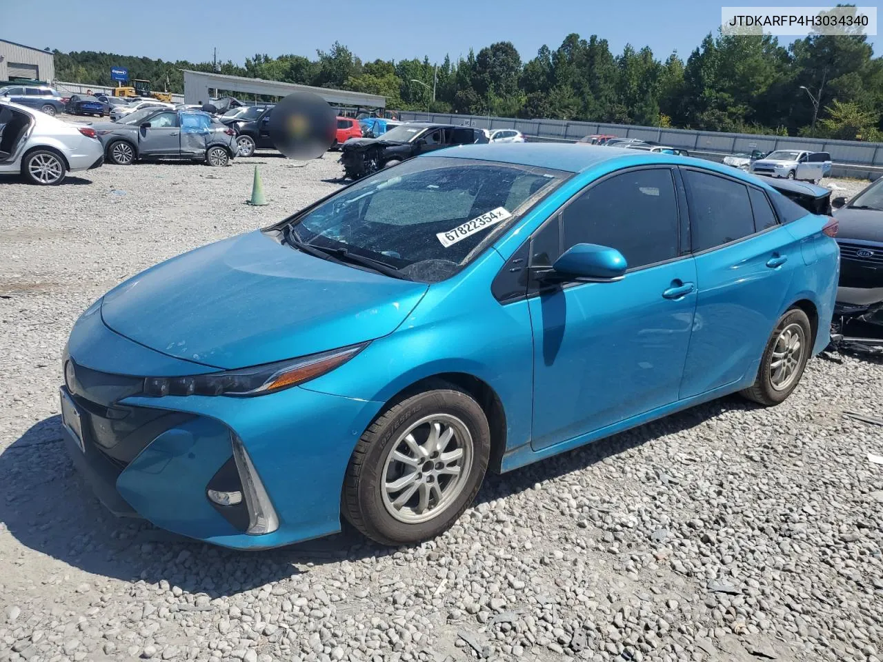 2017 Toyota Prius Prime VIN: JTDKARFP4H3034340 Lot: 67822354