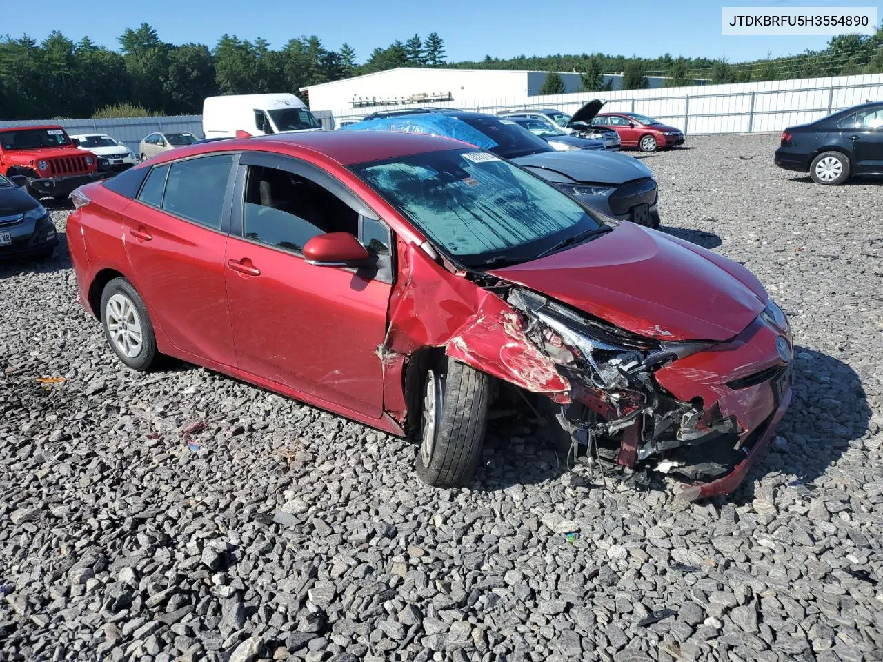 2017 Toyota Prius VIN: JTDKBRFU5H3554890 Lot: 68330714