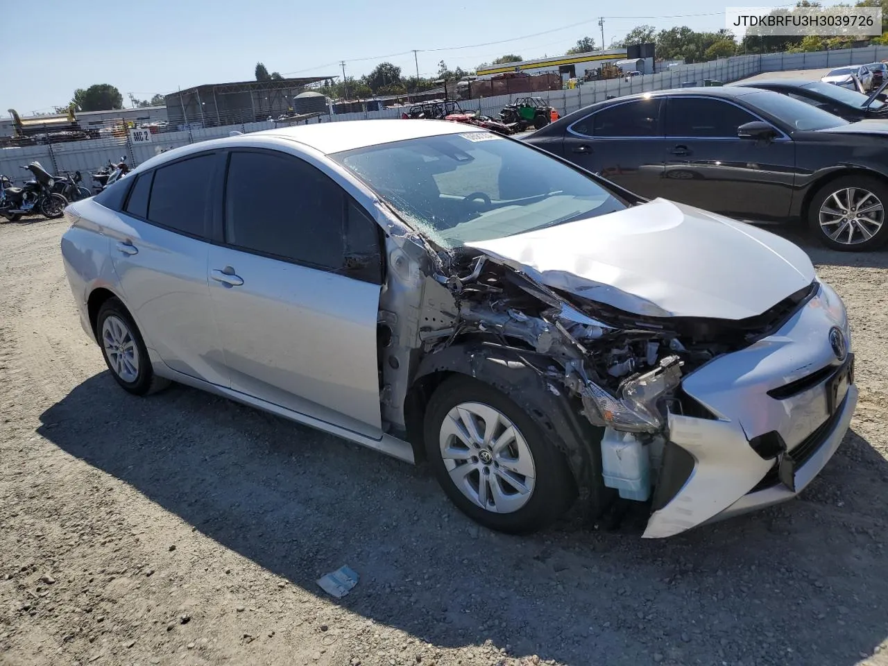 JTDKBRFU3H3039726 2017 Toyota Prius