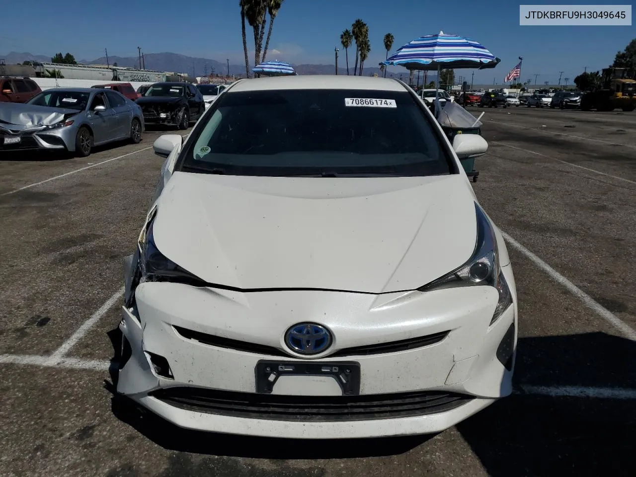 2017 Toyota Prius VIN: JTDKBRFU9H3049645 Lot: 70866174