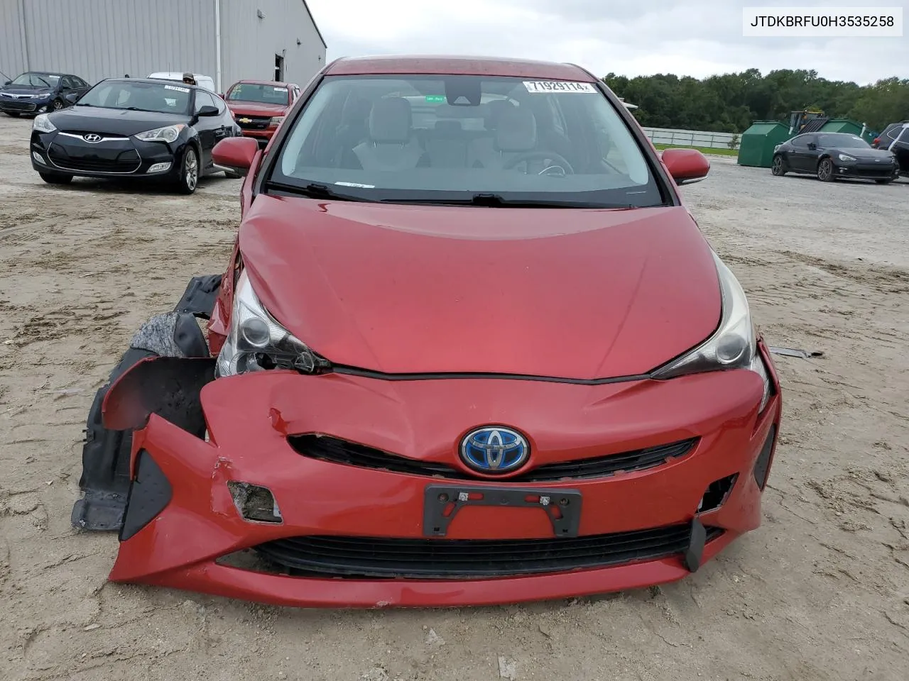 2017 Toyota Prius VIN: JTDKBRFU0H3535258 Lot: 71929114