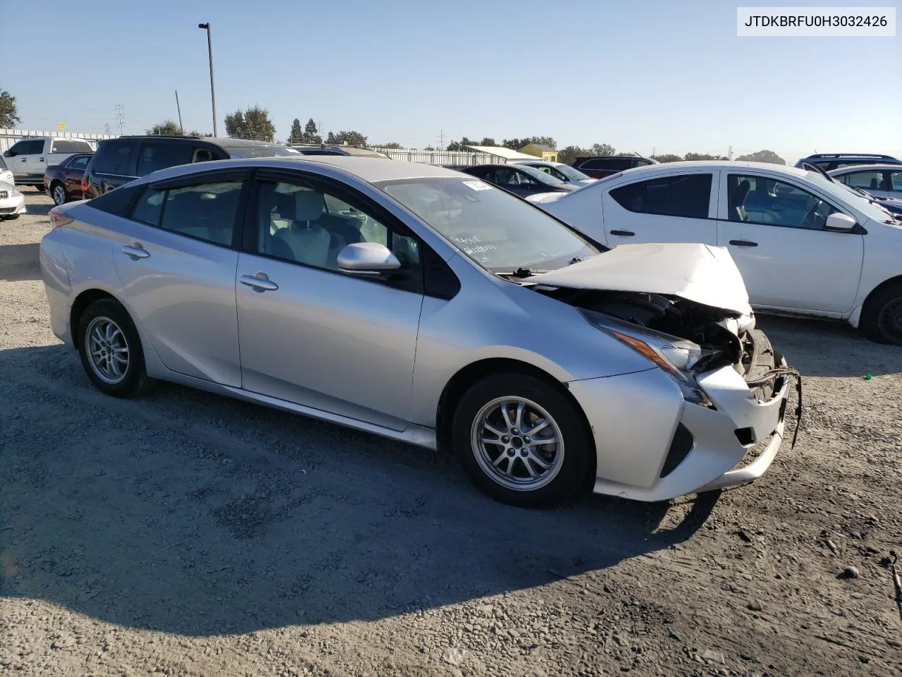 2017 Toyota Prius VIN: JTDKBRFU0H3032426 Lot: 72862034