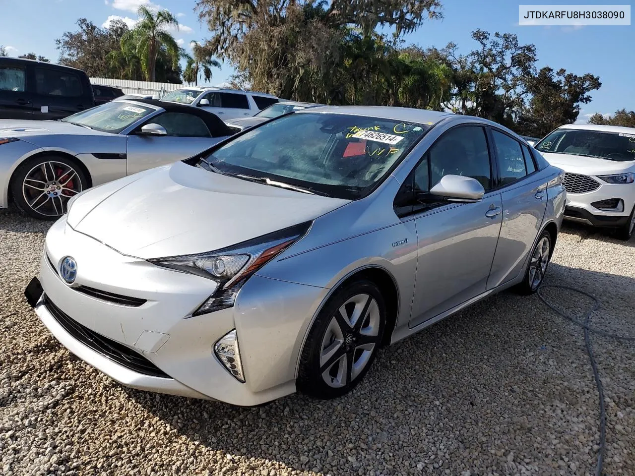 2017 Toyota Prius VIN: JTDKARFU8H3038090 Lot: 74626514