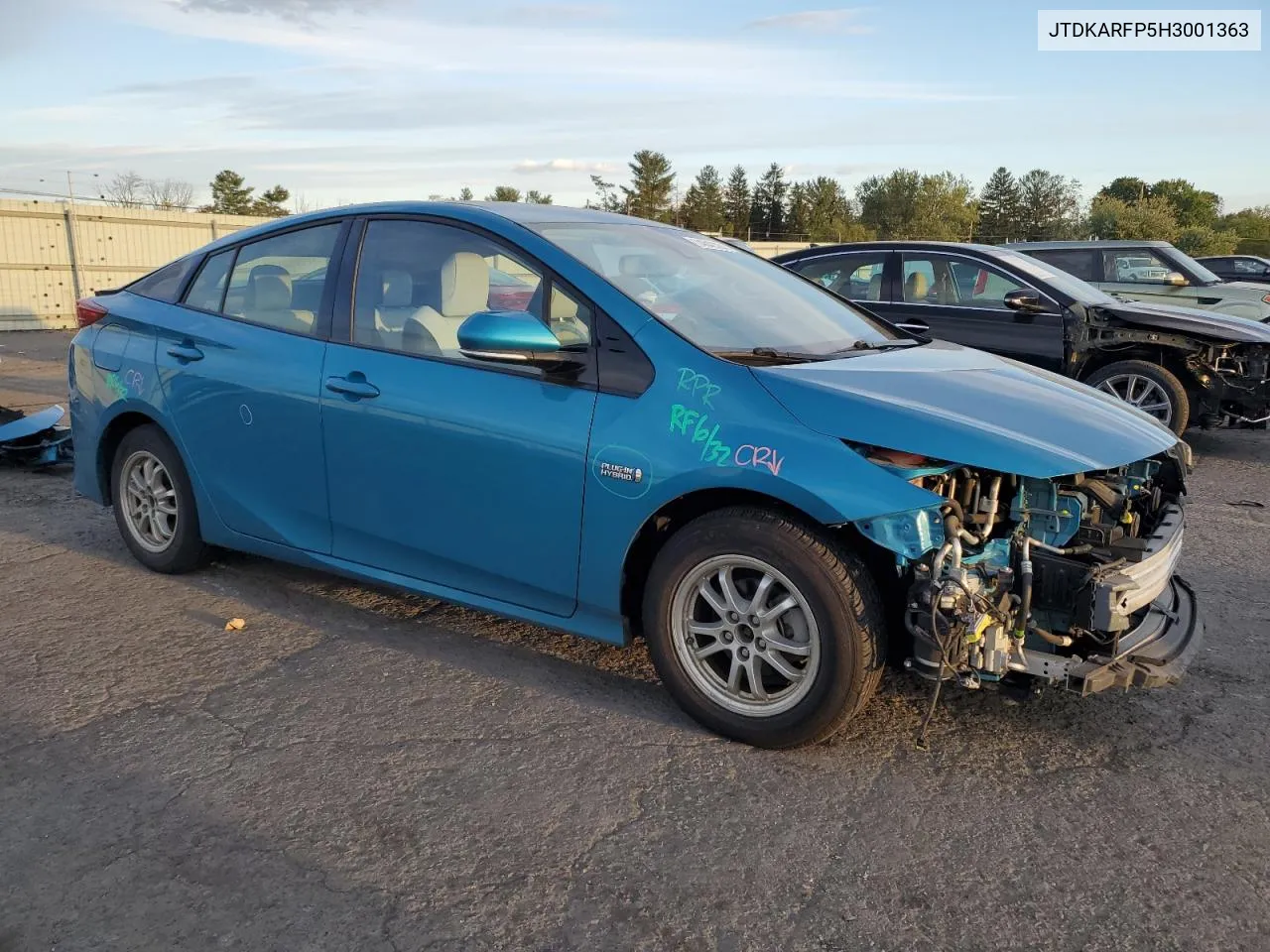 2017 Toyota Prius Prime VIN: JTDKARFP5H3001363 Lot: 74842324