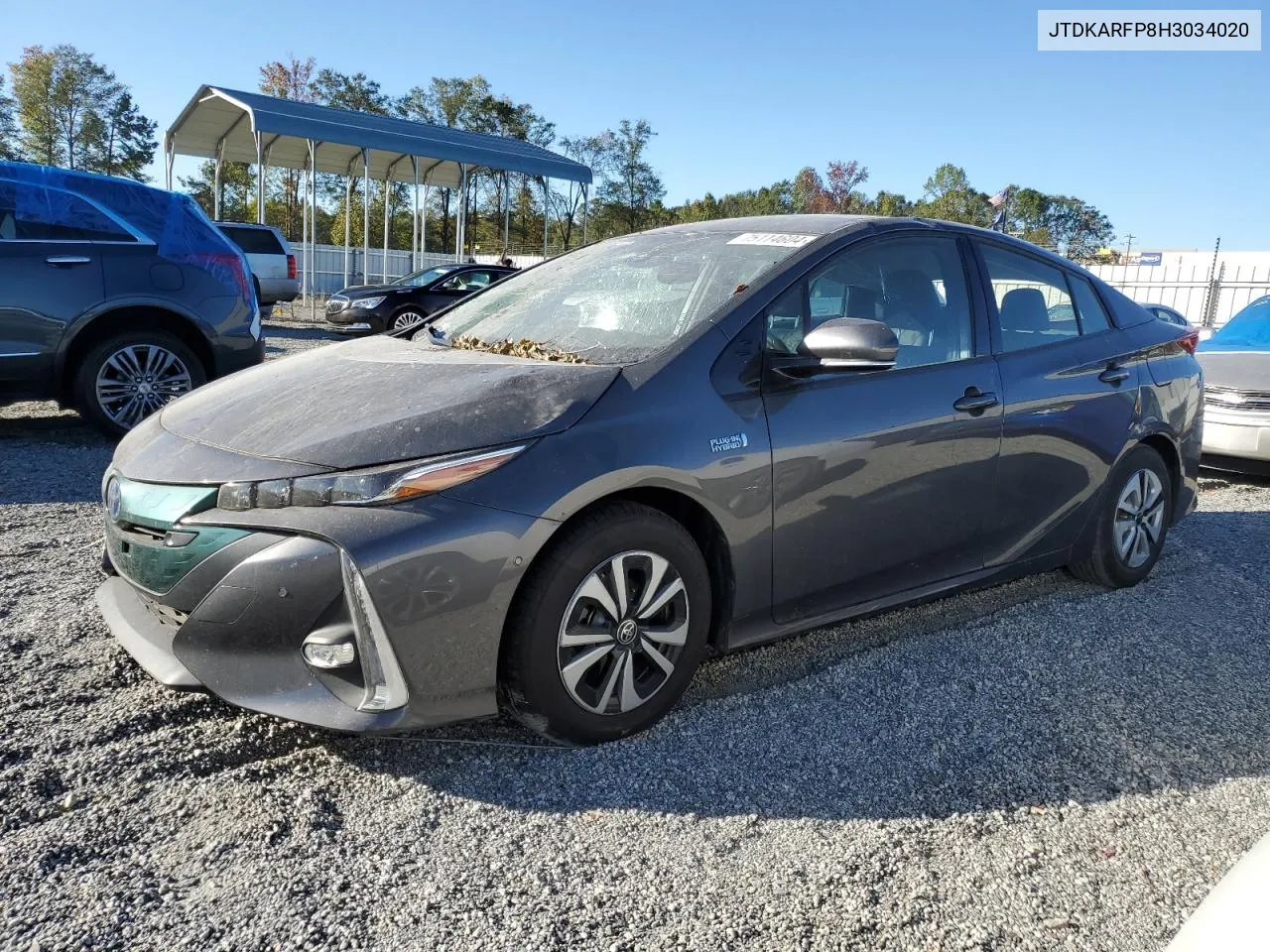 2017 Toyota Prius Prime VIN: JTDKARFP8H3034020 Lot: 75114604