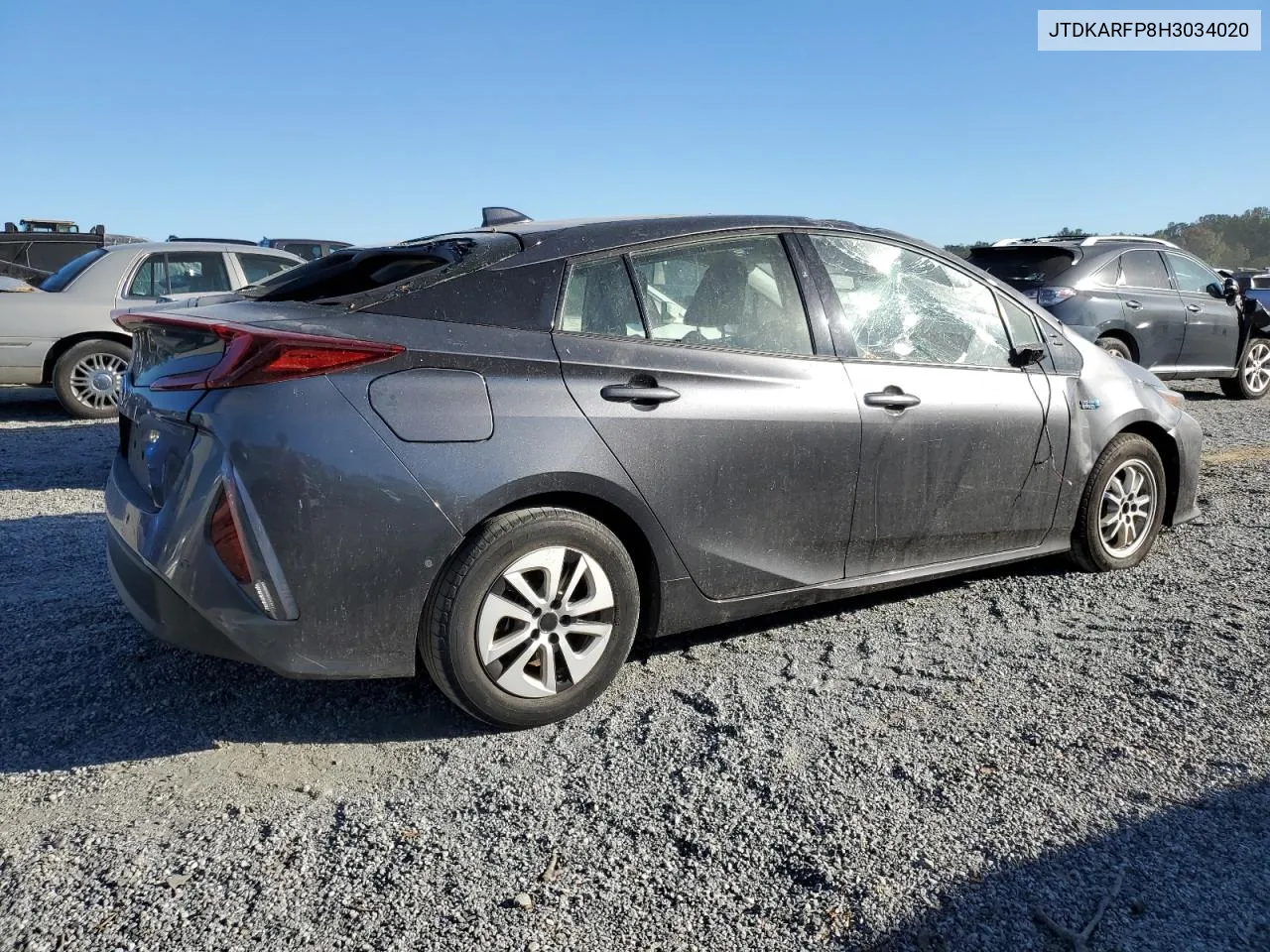 2017 Toyota Prius Prime VIN: JTDKARFP8H3034020 Lot: 75114604