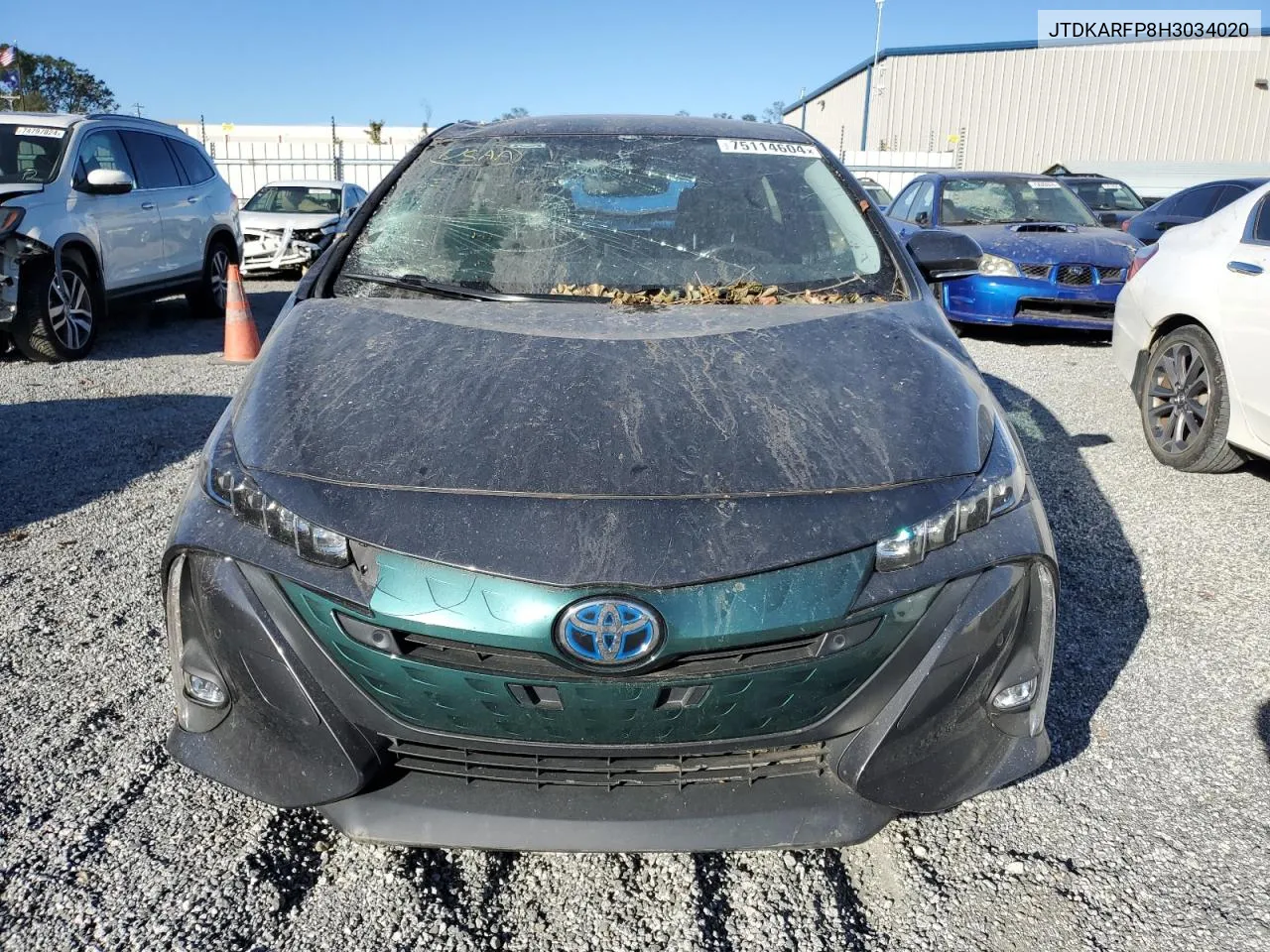 2017 Toyota Prius Prime VIN: JTDKARFP8H3034020 Lot: 75114604