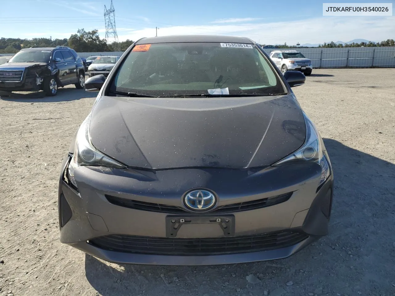 2017 Toyota Prius VIN: JTDKARFU0H3540026 Lot: 75353014