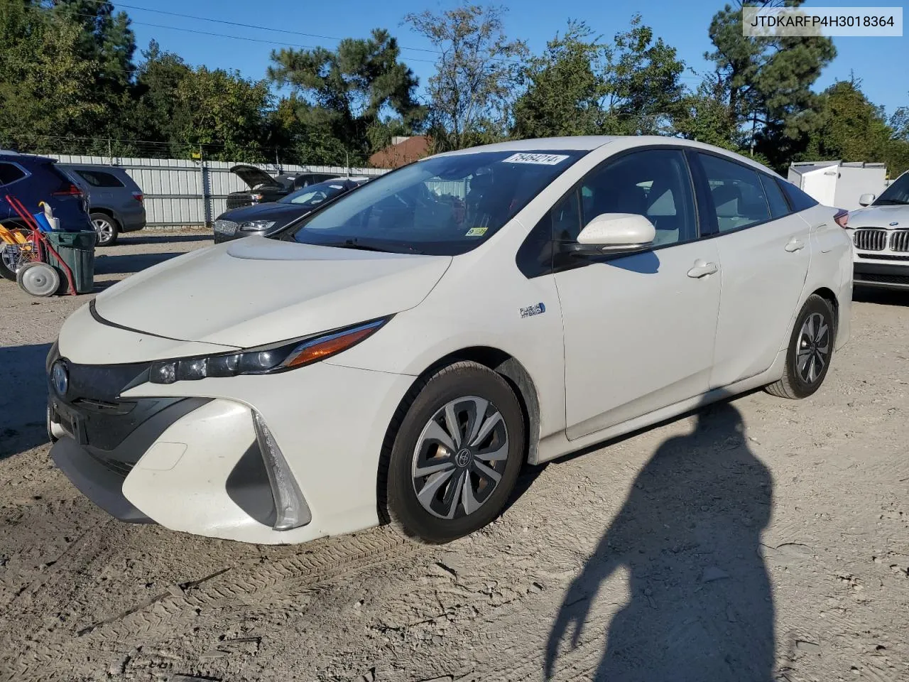 2017 Toyota Prius Prime VIN: JTDKARFP4H3018364 Lot: 75464214