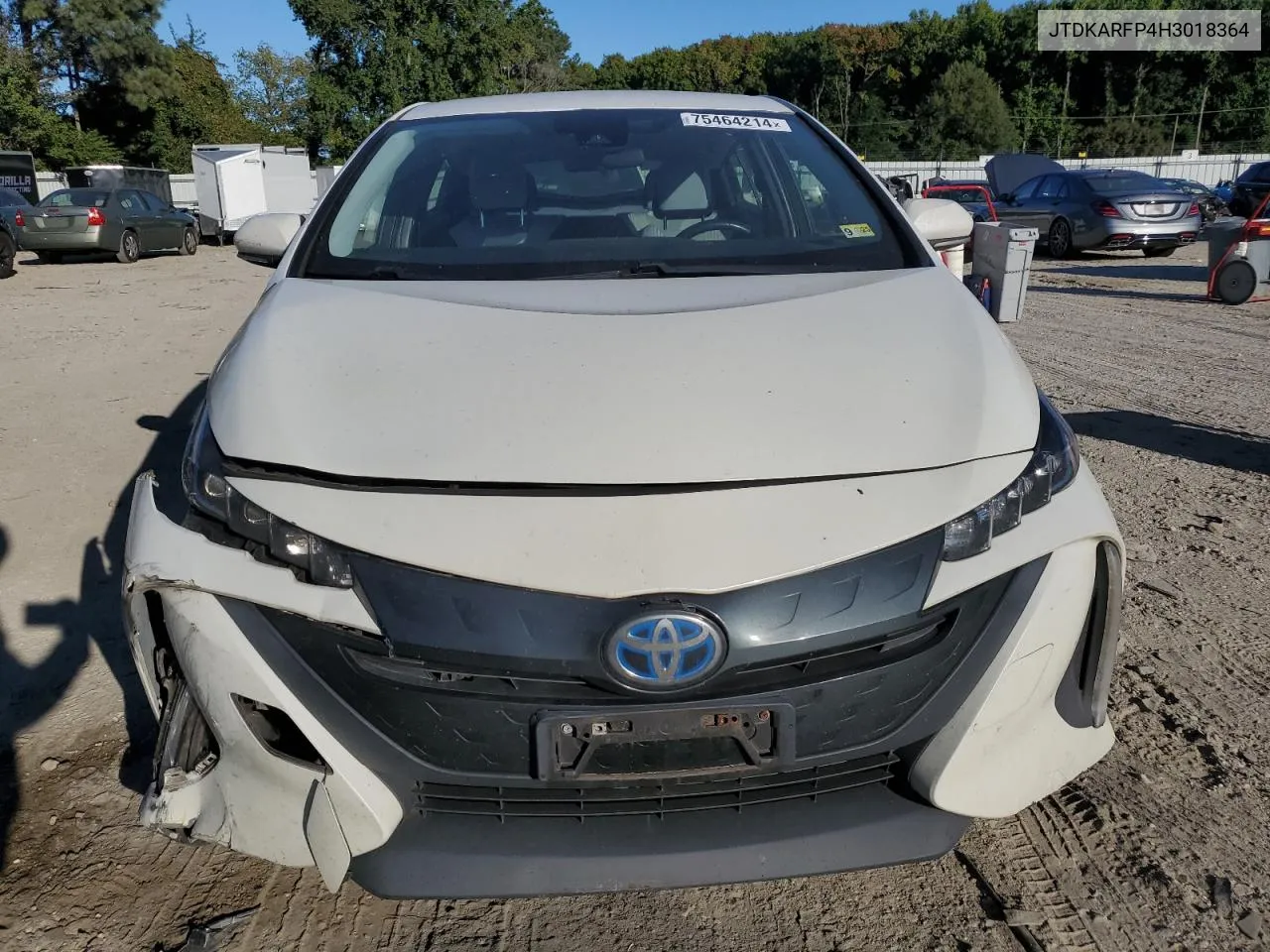 2017 Toyota Prius Prime VIN: JTDKARFP4H3018364 Lot: 75464214