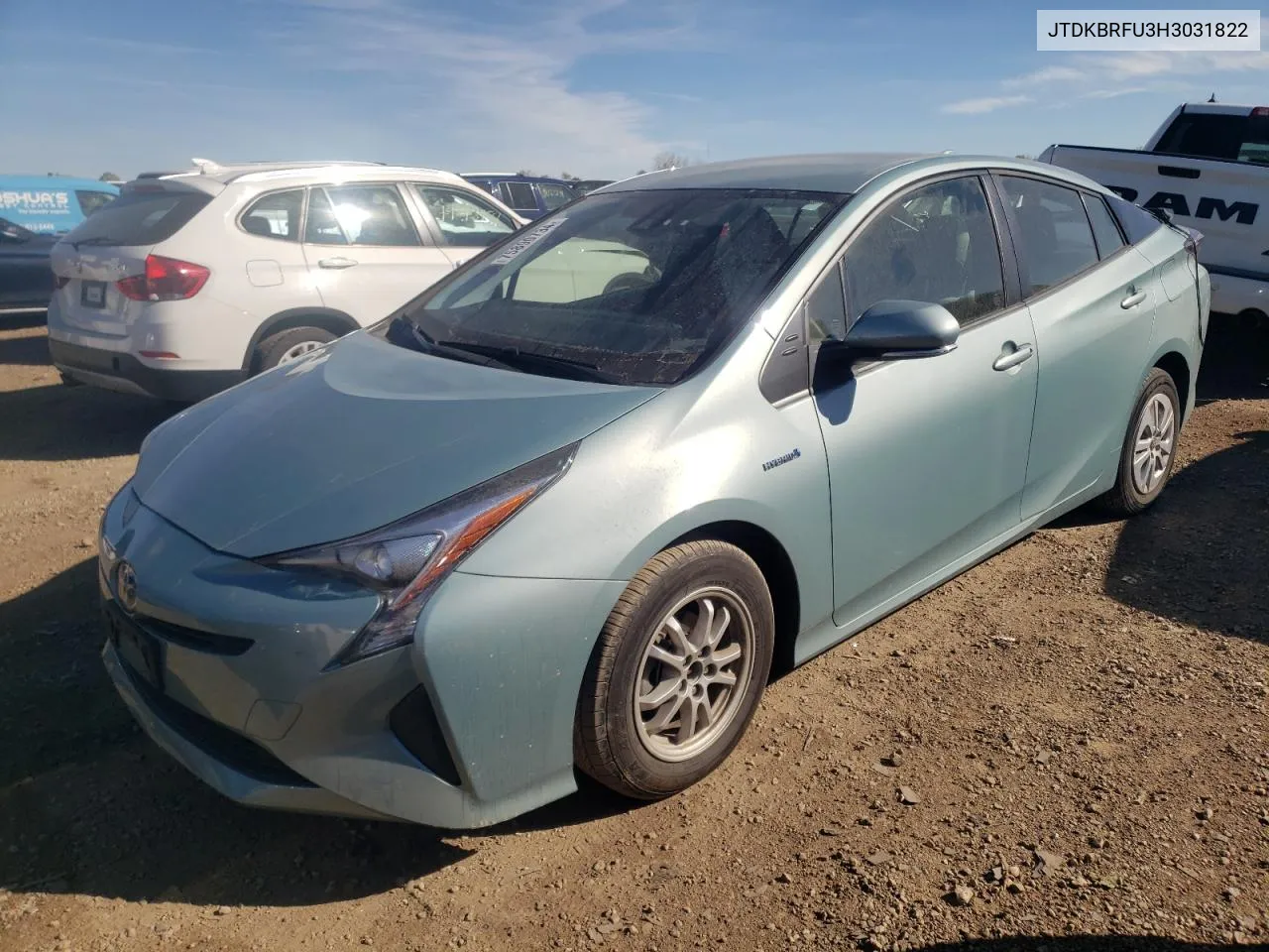 2017 Toyota Prius VIN: JTDKBRFU3H3031822 Lot: 75890734