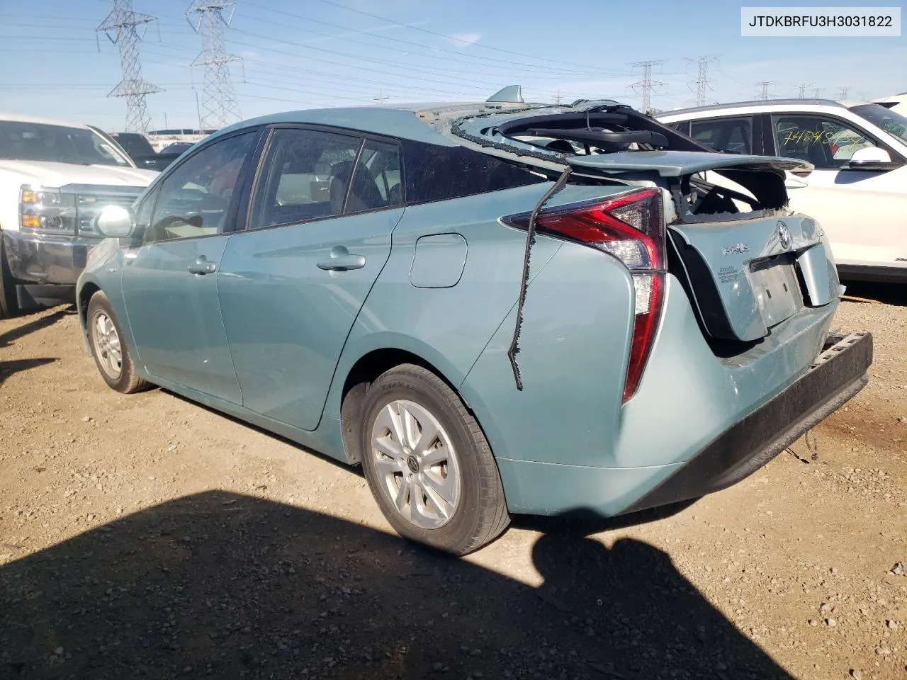 2017 Toyota Prius VIN: JTDKBRFU3H3031822 Lot: 75890734