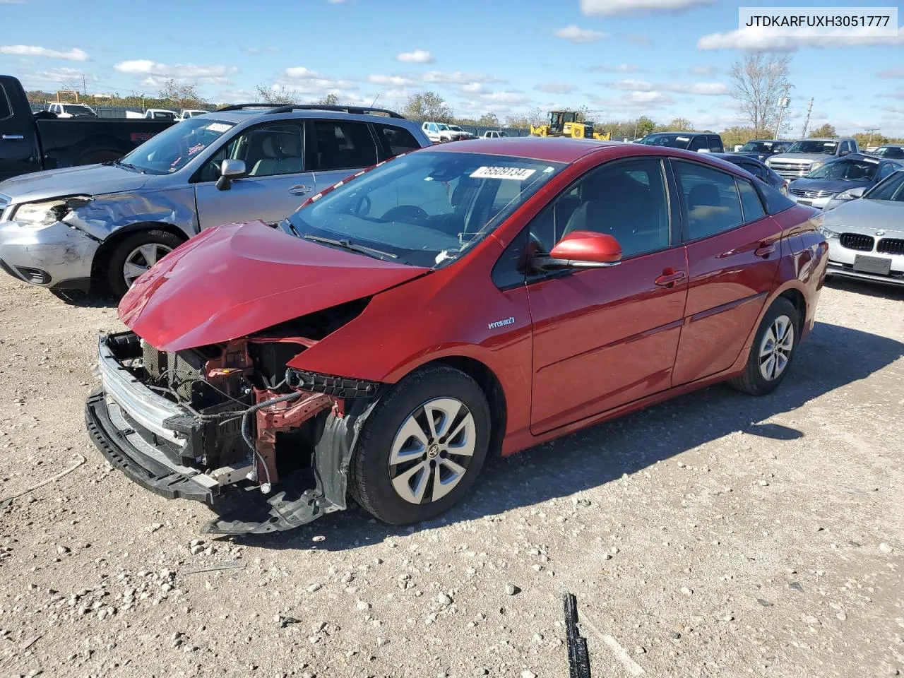 2017 Toyota Prius VIN: JTDKARFUXH3051777 Lot: 78509134