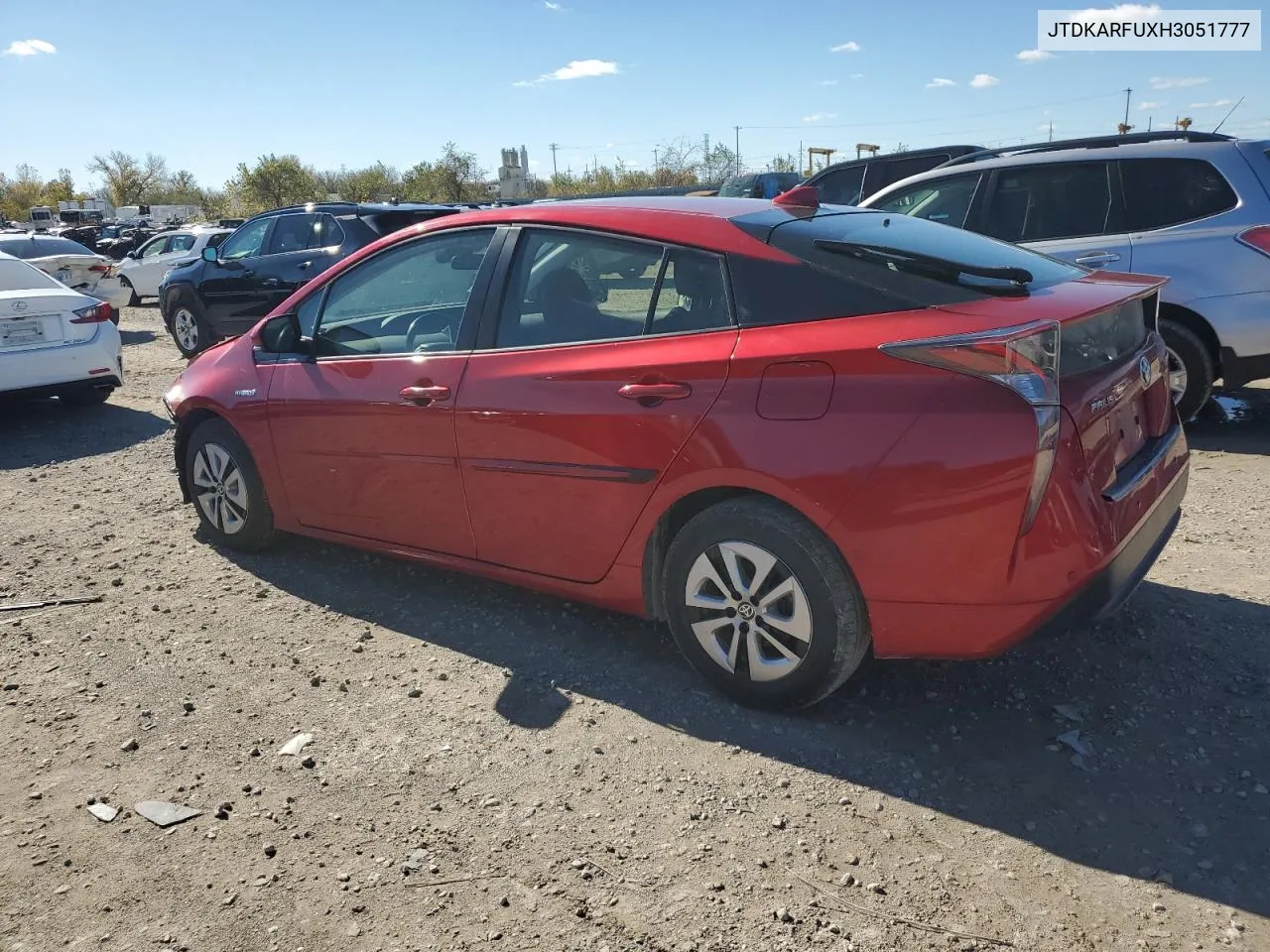 2017 Toyota Prius VIN: JTDKARFUXH3051777 Lot: 78509134