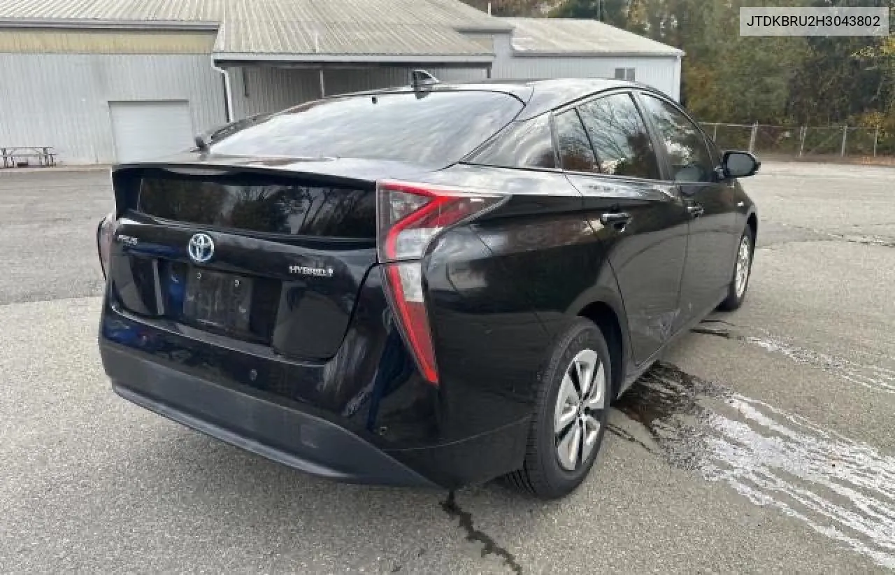 2017 Toyota Prius VIN: JTDKBRU2H3043802 Lot: 78877054