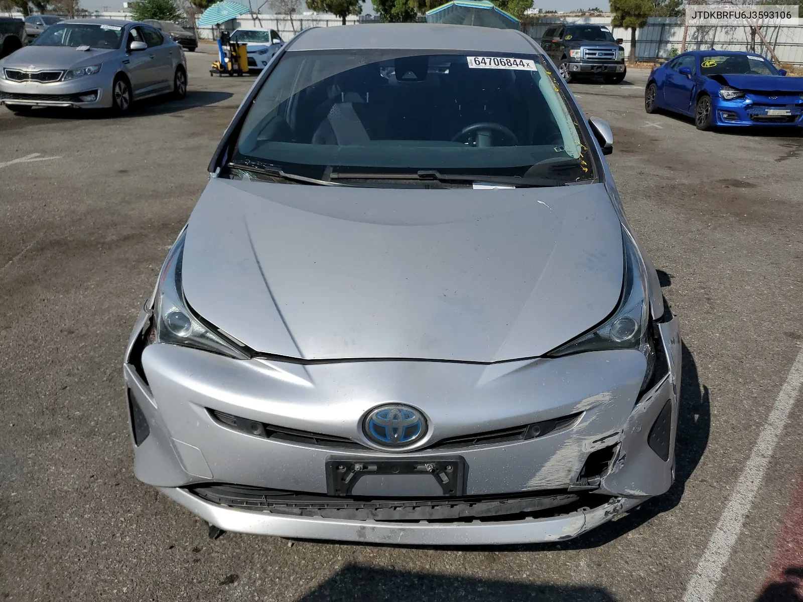 2018 Toyota Prius VIN: JTDKBRFU6J3593106 Lot: 64706844