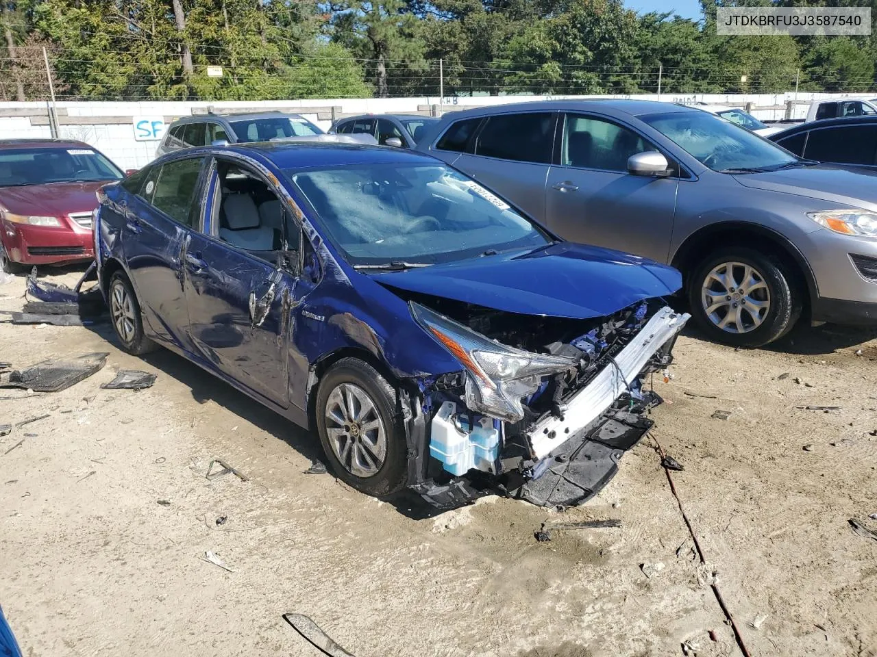 2018 Toyota Prius VIN: JTDKBRFU3J3587540 Lot: 69221004