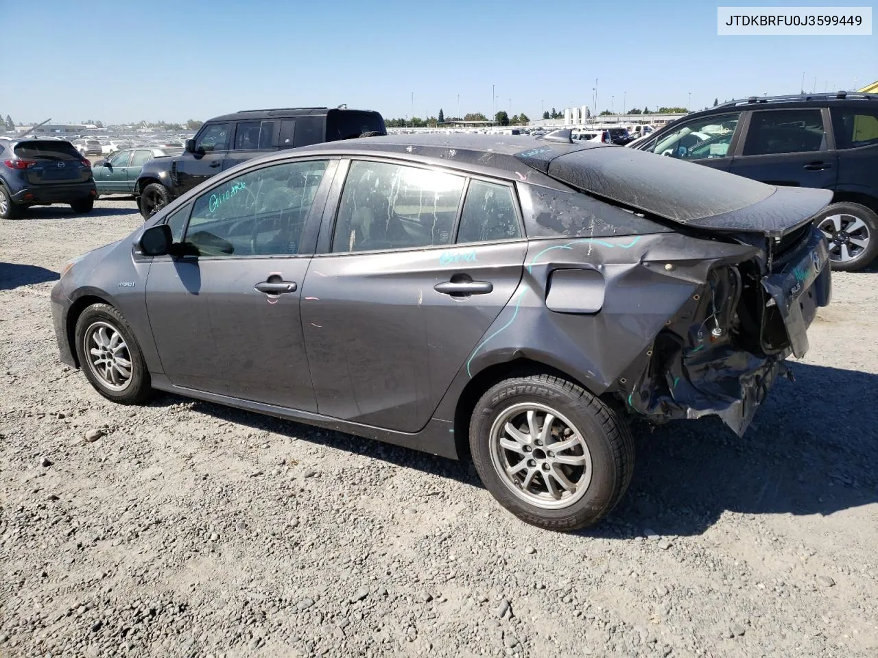 2018 Toyota Prius VIN: JTDKBRFU0J3599449 Lot: 71100134