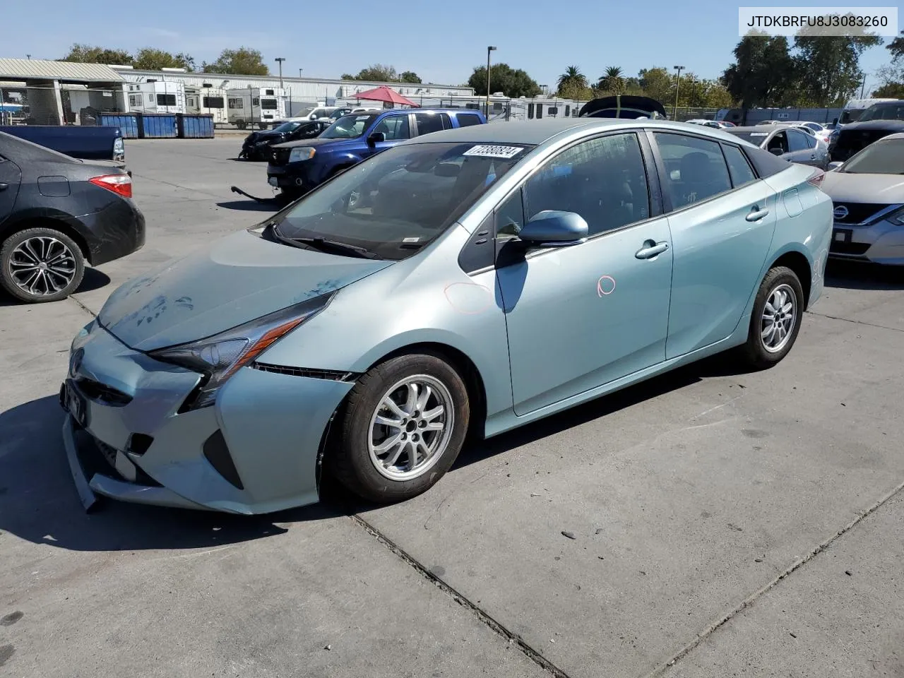 2018 Toyota Prius VIN: JTDKBRFU8J3083260 Lot: 72380824