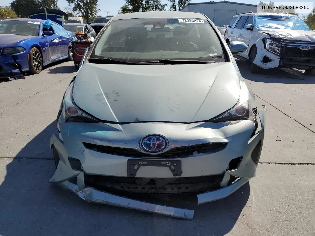 2018 Toyota Prius VIN: JTDKBRFU8J3083260 Lot: 72380824