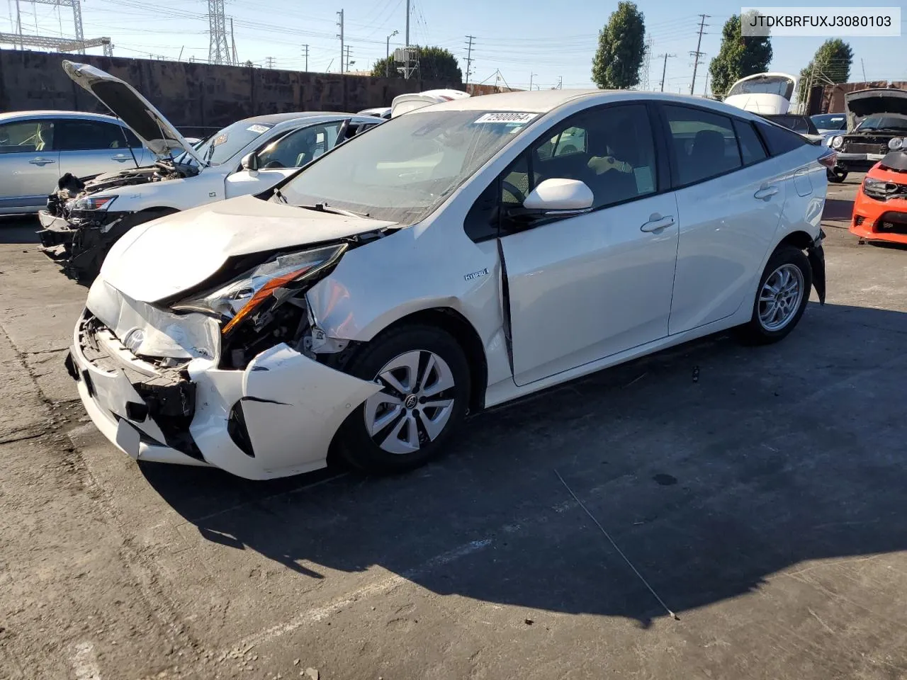 2018 Toyota Prius VIN: JTDKBRFUXJ3080103 Lot: 72900064