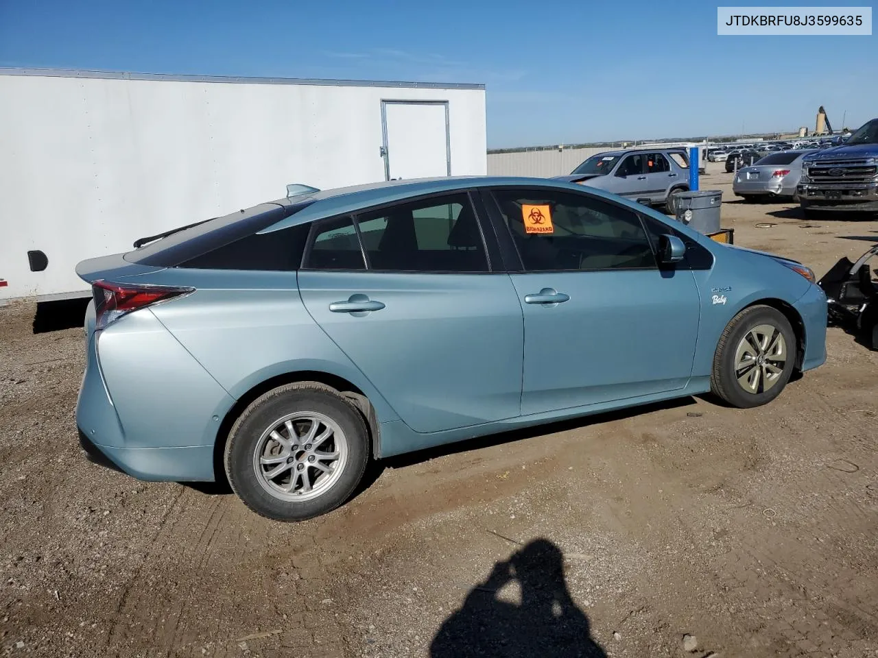 2018 Toyota Prius VIN: JTDKBRFU8J3599635 Lot: 73050264