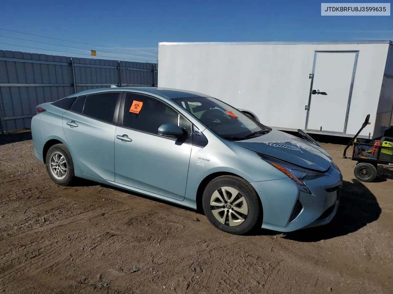 2018 Toyota Prius VIN: JTDKBRFU8J3599635 Lot: 73050264