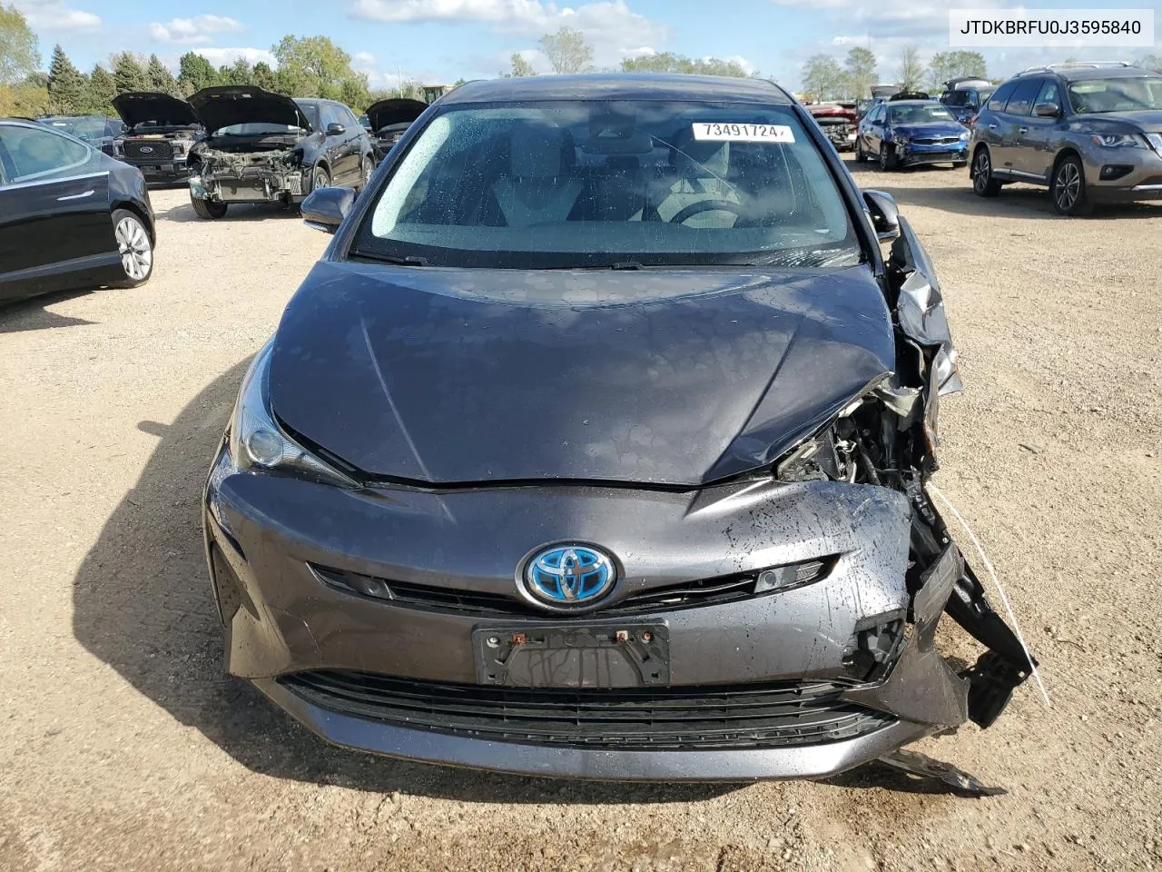 2018 Toyota Prius VIN: JTDKBRFU0J3595840 Lot: 73491724