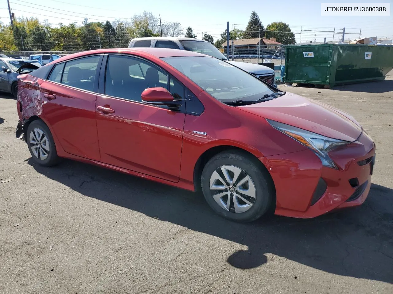 2018 Toyota Prius VIN: JTDKBRFU2J3600388 Lot: 74599684