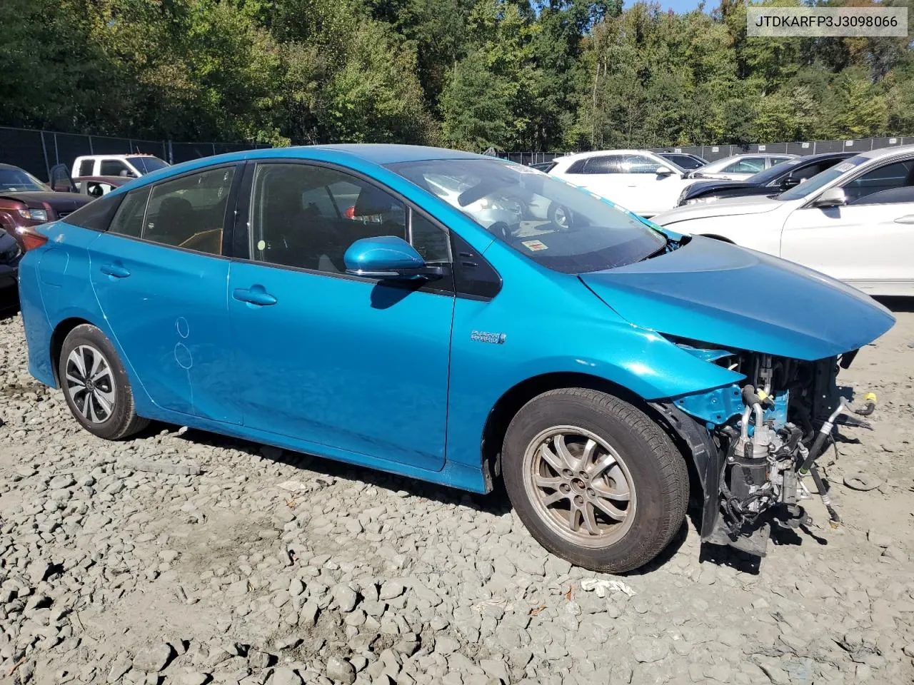 2018 Toyota Prius Prime VIN: JTDKARFP3J3098066 Lot: 74654034