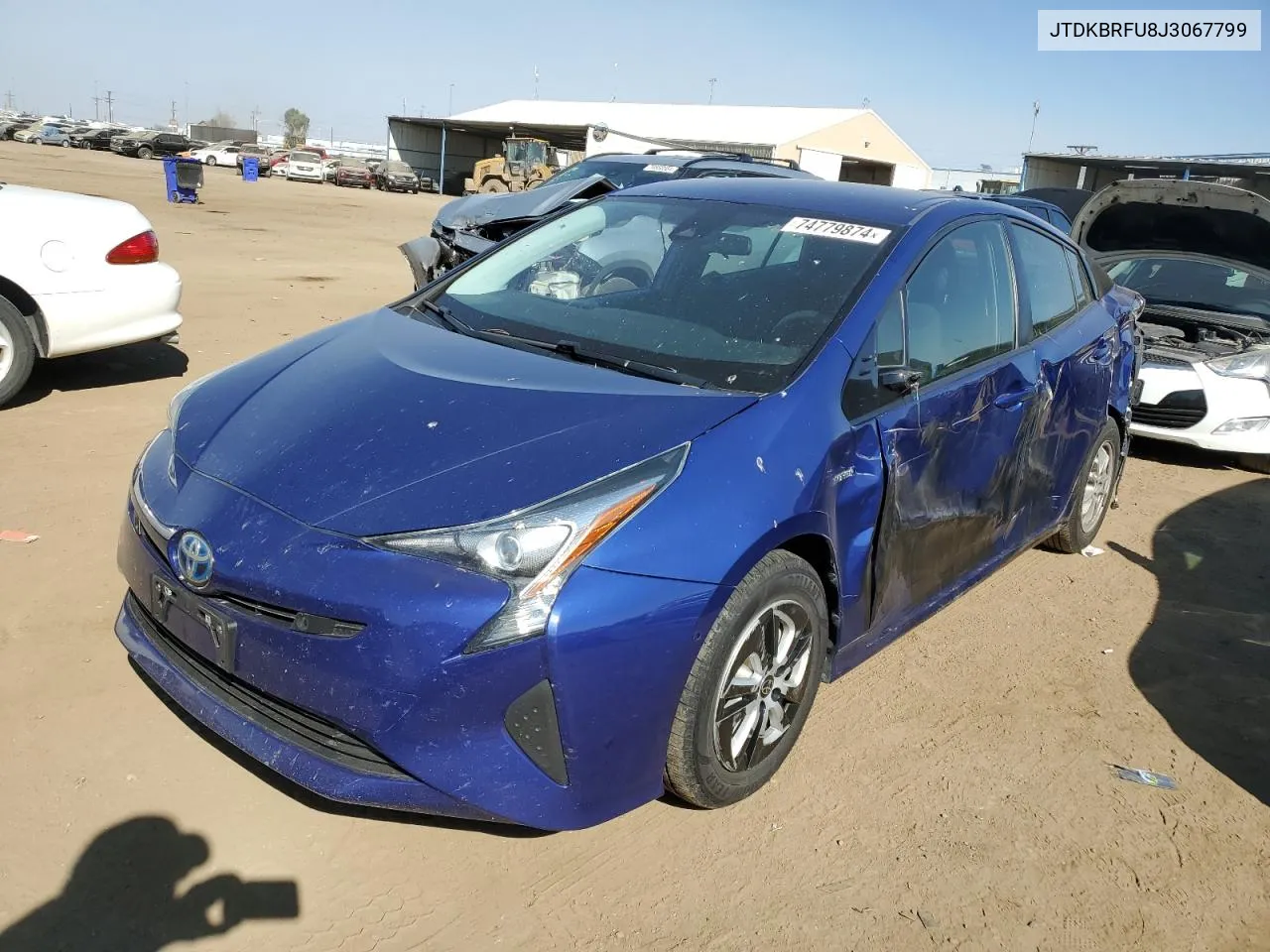 2018 Toyota Prius VIN: JTDKBRFU8J3067799 Lot: 74779874