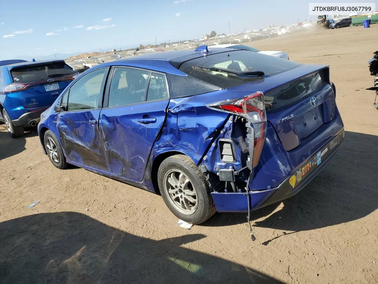 2018 Toyota Prius VIN: JTDKBRFU8J3067799 Lot: 74779874