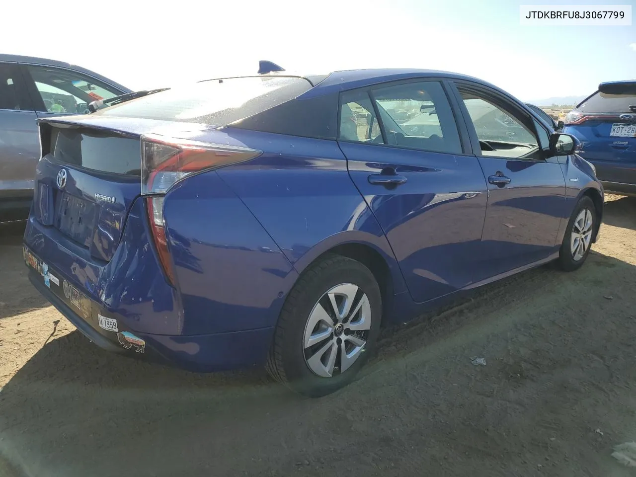 2018 Toyota Prius VIN: JTDKBRFU8J3067799 Lot: 74779874