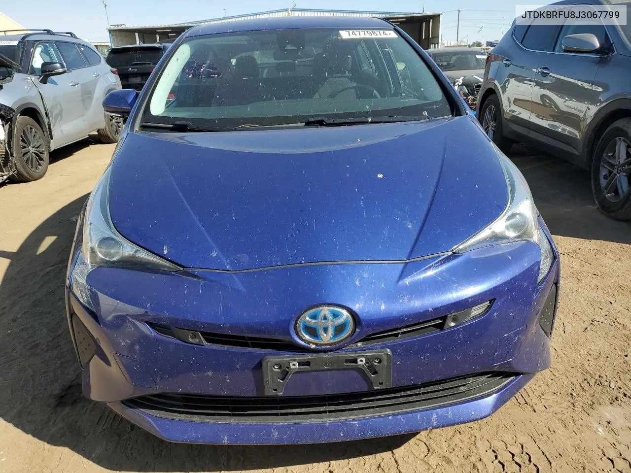 2018 Toyota Prius VIN: JTDKBRFU8J3067799 Lot: 74779874