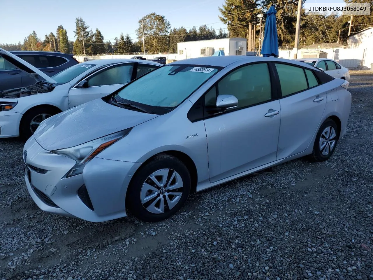 2018 Toyota Prius VIN: JTDKBRFU8J3058049 Lot: 74995674