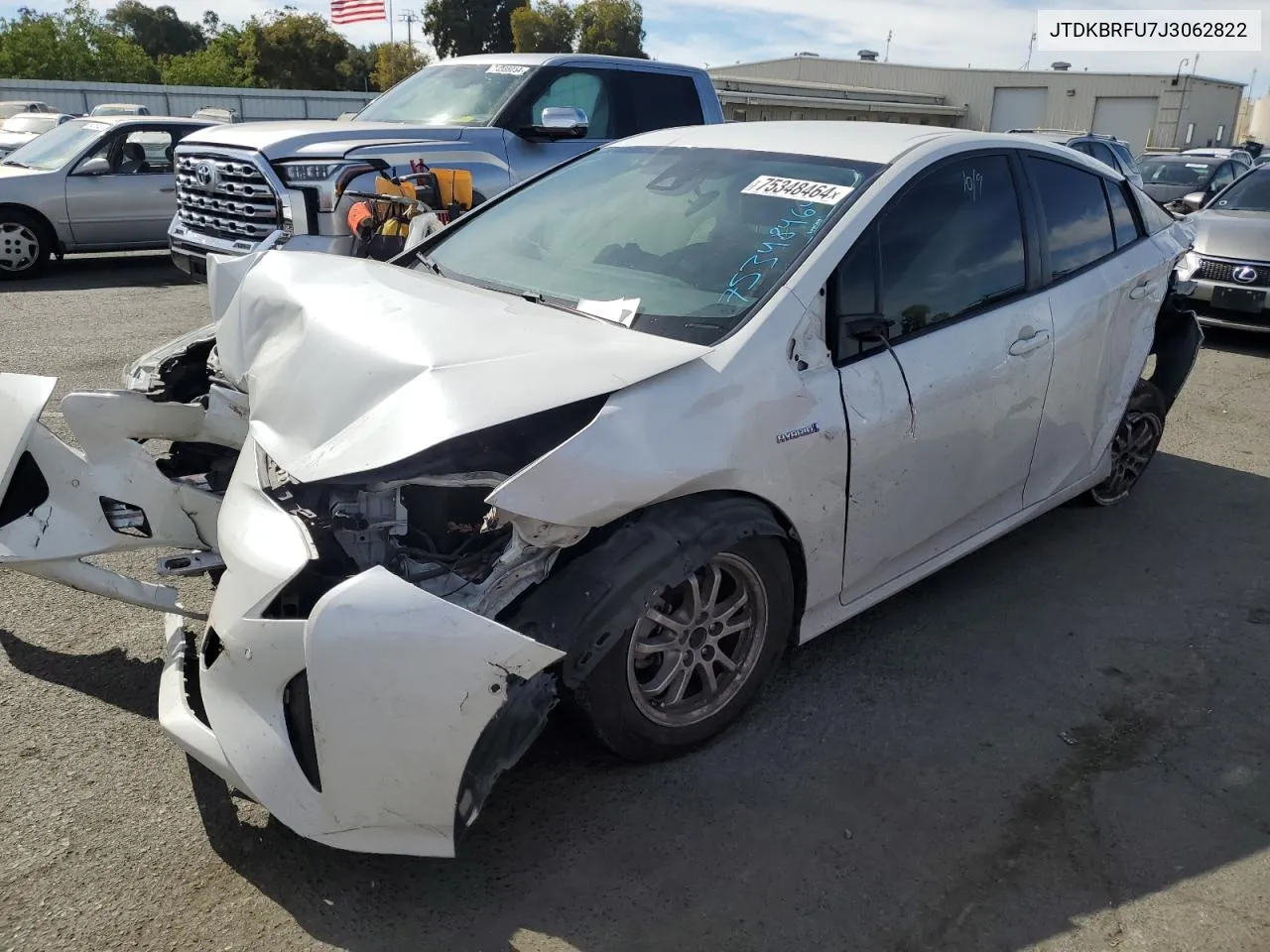 2018 Toyota Prius VIN: JTDKBRFU7J3062822 Lot: 75348464