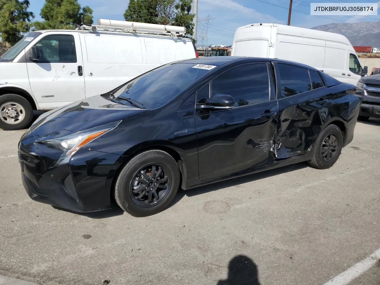 2018 Toyota Prius VIN: JTDKBRFU0J3058174 Lot: 75891704